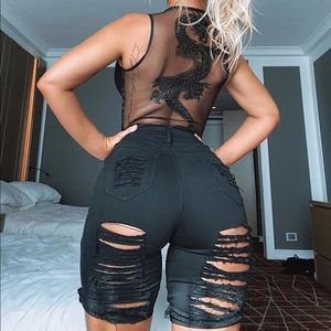 Fashion Nova Distressed Biker Shorts